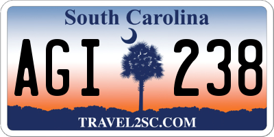 SC license plate AGI238