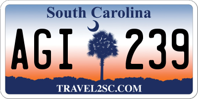 SC license plate AGI239
