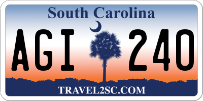 SC license plate AGI240