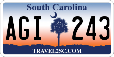 SC license plate AGI243