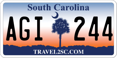 SC license plate AGI244