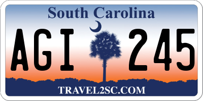 SC license plate AGI245