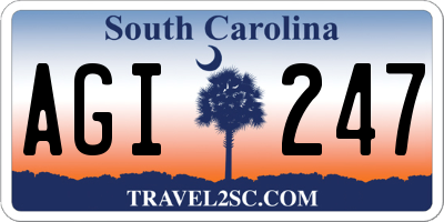 SC license plate AGI247