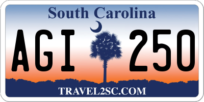 SC license plate AGI250