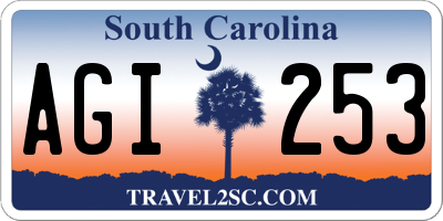 SC license plate AGI253