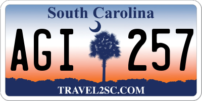 SC license plate AGI257