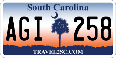 SC license plate AGI258