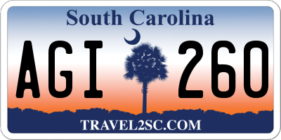 SC license plate AGI260