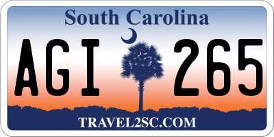 SC license plate AGI265