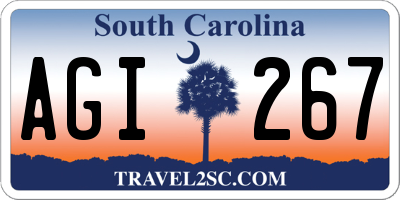 SC license plate AGI267