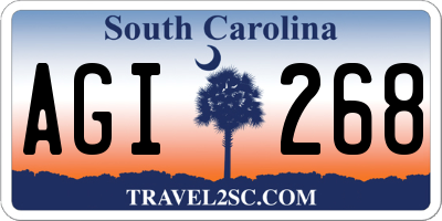 SC license plate AGI268