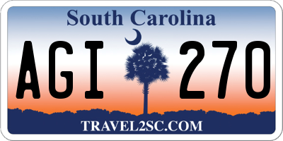 SC license plate AGI270