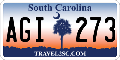 SC license plate AGI273