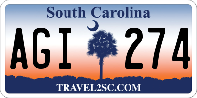 SC license plate AGI274