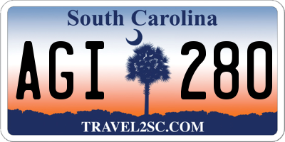 SC license plate AGI280