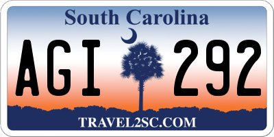 SC license plate AGI292