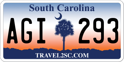 SC license plate AGI293