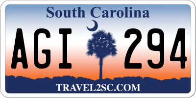 SC license plate AGI294