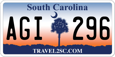 SC license plate AGI296