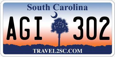 SC license plate AGI302