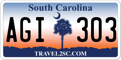 SC license plate AGI303
