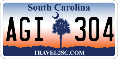 SC license plate AGI304