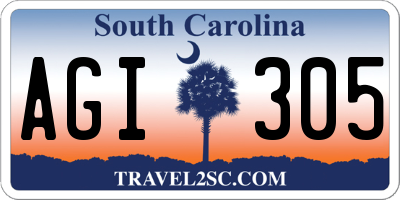 SC license plate AGI305