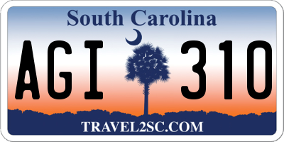 SC license plate AGI310