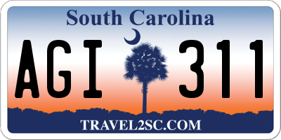 SC license plate AGI311