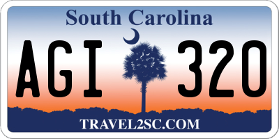 SC license plate AGI320