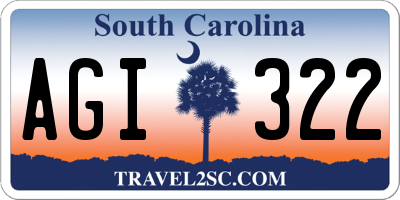 SC license plate AGI322