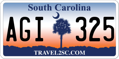 SC license plate AGI325