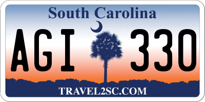 SC license plate AGI330