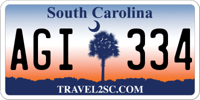 SC license plate AGI334