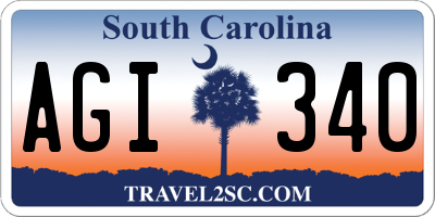 SC license plate AGI340