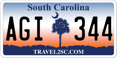SC license plate AGI344