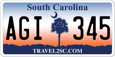 SC license plate AGI345