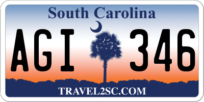 SC license plate AGI346