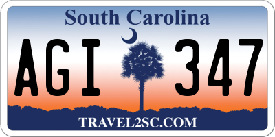 SC license plate AGI347