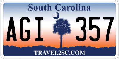 SC license plate AGI357