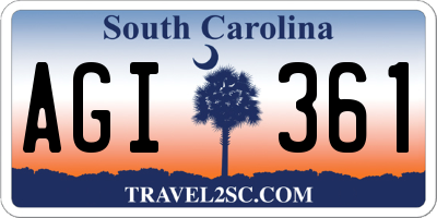 SC license plate AGI361