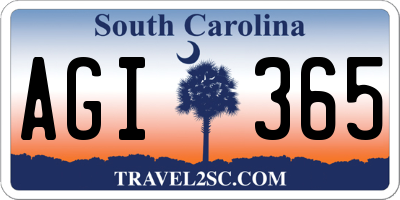 SC license plate AGI365