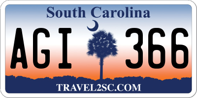 SC license plate AGI366