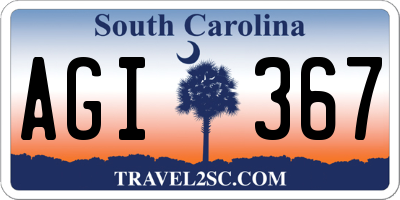 SC license plate AGI367