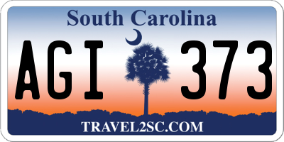 SC license plate AGI373