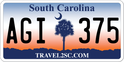 SC license plate AGI375
