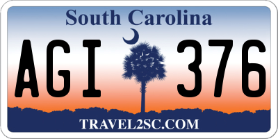 SC license plate AGI376