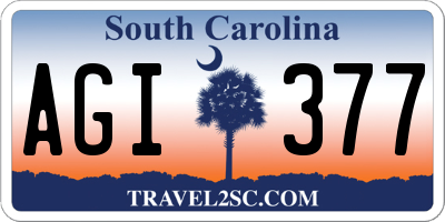 SC license plate AGI377