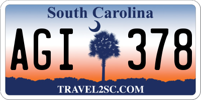 SC license plate AGI378