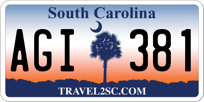 SC license plate AGI381